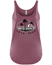 Live Free Ladies Relaxed Classic Tank - Wine  Denim