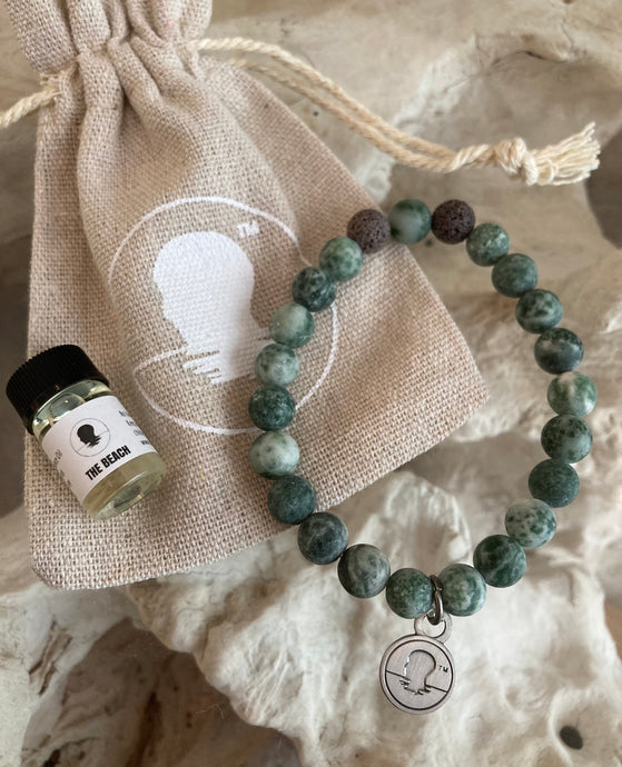 Green Tree Jasper Beach Scented Aromatherapy Bracelet