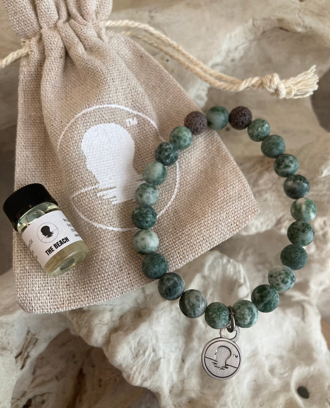 Green Tree Jasper Beach Scented Aromatherapy Bracelet