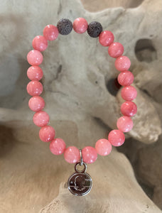 Pink Persian Jade Beach Scented Aromatherapy Bracelet