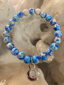 Light Blue Sea Sediment Jasper Beach Scented Aromatherapy Bracelet