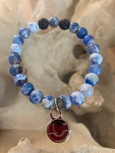 Blue Cracked Fire Agate Beach Scented Aromatherapy Bracelet