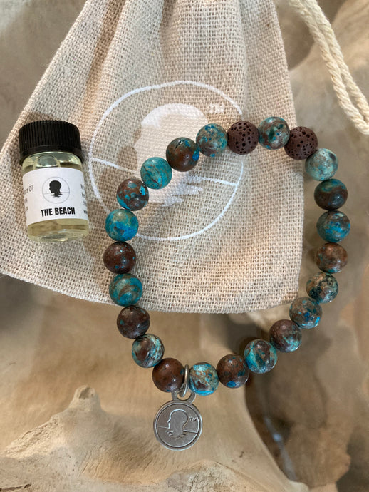 Blue Crazy Agate Beach Scented Aromatherapy Bracelet