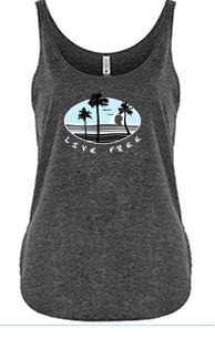 Live Free Ladies Relaxed Classic Tank - Grey