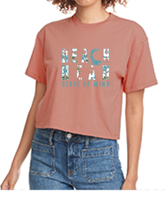 Beach Music Ladies Cropped Short Sleeve -  Desert Pink