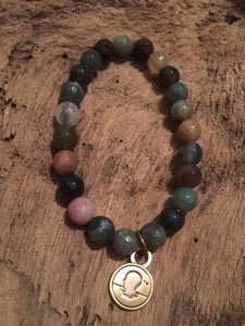 Agate Indian Moss Beach Scented Aromatherapy Bracelet