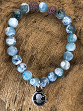 Agate Teal Blue Fire Beach Scented Aromatherapy Bracelet