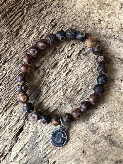 Agate Decorated Brown Tibetan Beach Scented Aromatherapy Bracelet